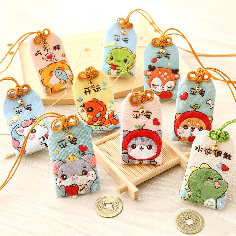 Bộ kit tự thêu túi thơm túi phước Omamori DIY  nhiều mẫu dễ thương