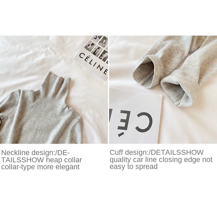 Áo len cổ lọ dài tay thiết kế trang thu đông