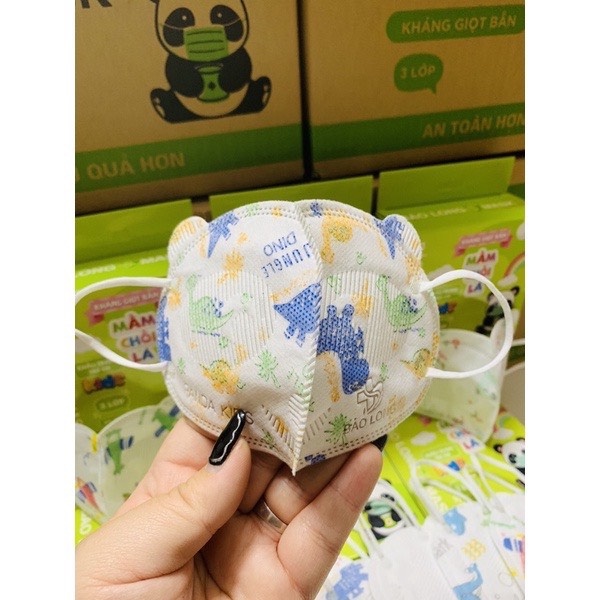 Hộp 10 khẩu trang y tế Ômi 3D tai Gấu cho bé