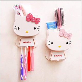 Kệ Dán Tường Đựng Bàn Chải,Kem Đánh Răng Hình Hello Kitty TEEN Dễ Thương,Làm Đẹp,Kute