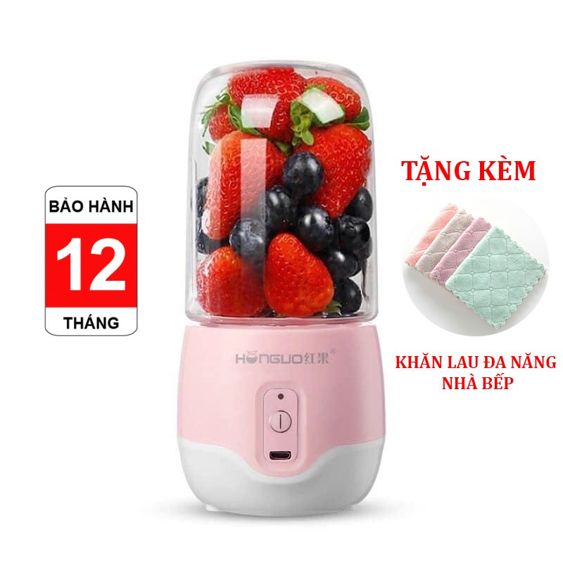 ❣️Bảo hành 1 năm❣️MÁY XAY SINH TỐ TRÁI CÂY CẦM TAY CAO CẤP HONGUO SẠC PIN 300ml, nhỏ gọn, tiện lợi