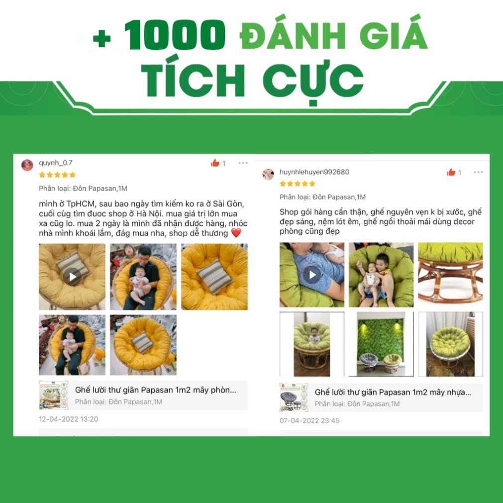Ghế lười thư giãn Papasan 1m2 giả mây phòng ngủ cho bé, decor ban công nằm thư giãn, trang trí phòng khách / Đà Nẵng