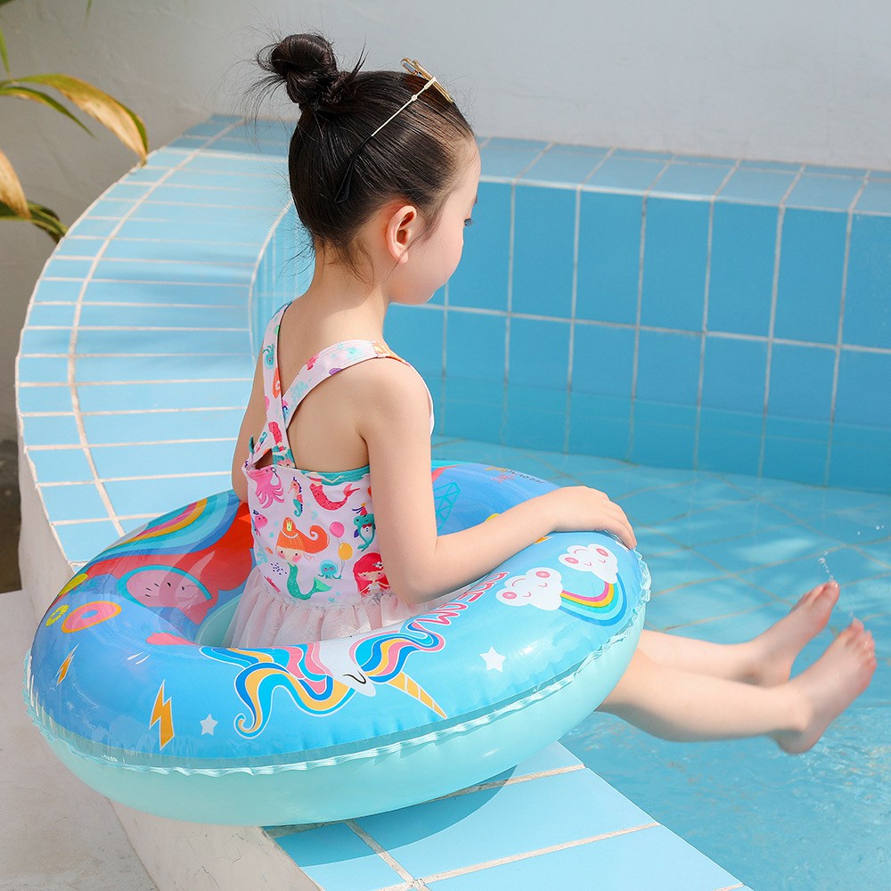 Phao Bơi Tròn Hình Kỳ Lân Dễ Thương Cho Bé Gái