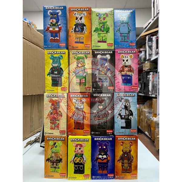 Xếp hình minifigures Bearbrick mô hình lắp ráp các loại nhân vật gấu