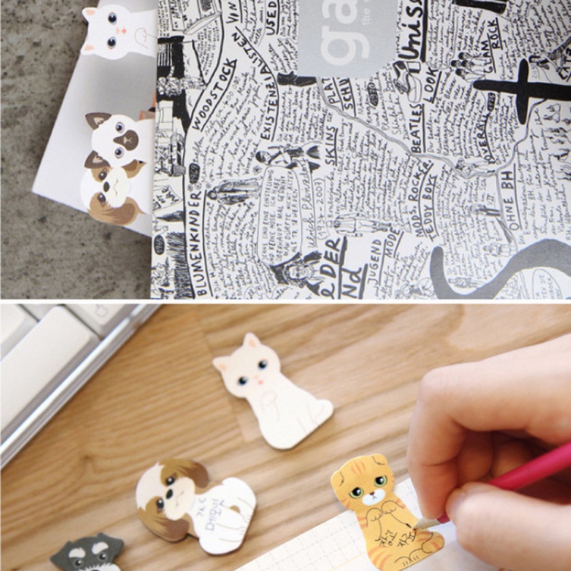 Giấy note ghi chú hình mèo được lựa mẫu DIY tự xếp