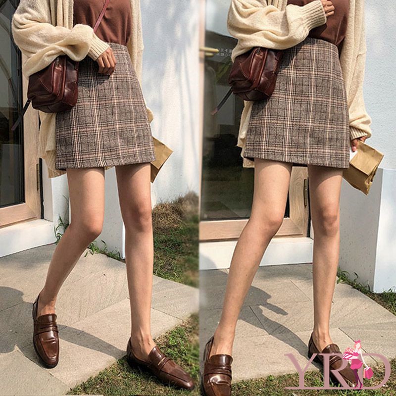 Chân váy lưng cao họa tiết ca rô thời trang cho nữ | BigBuy360 - bigbuy360.vn