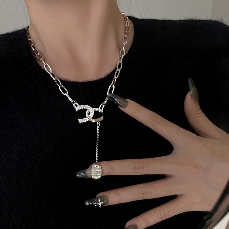 (MỚI) Vòng cổ đôi mặt chữ C