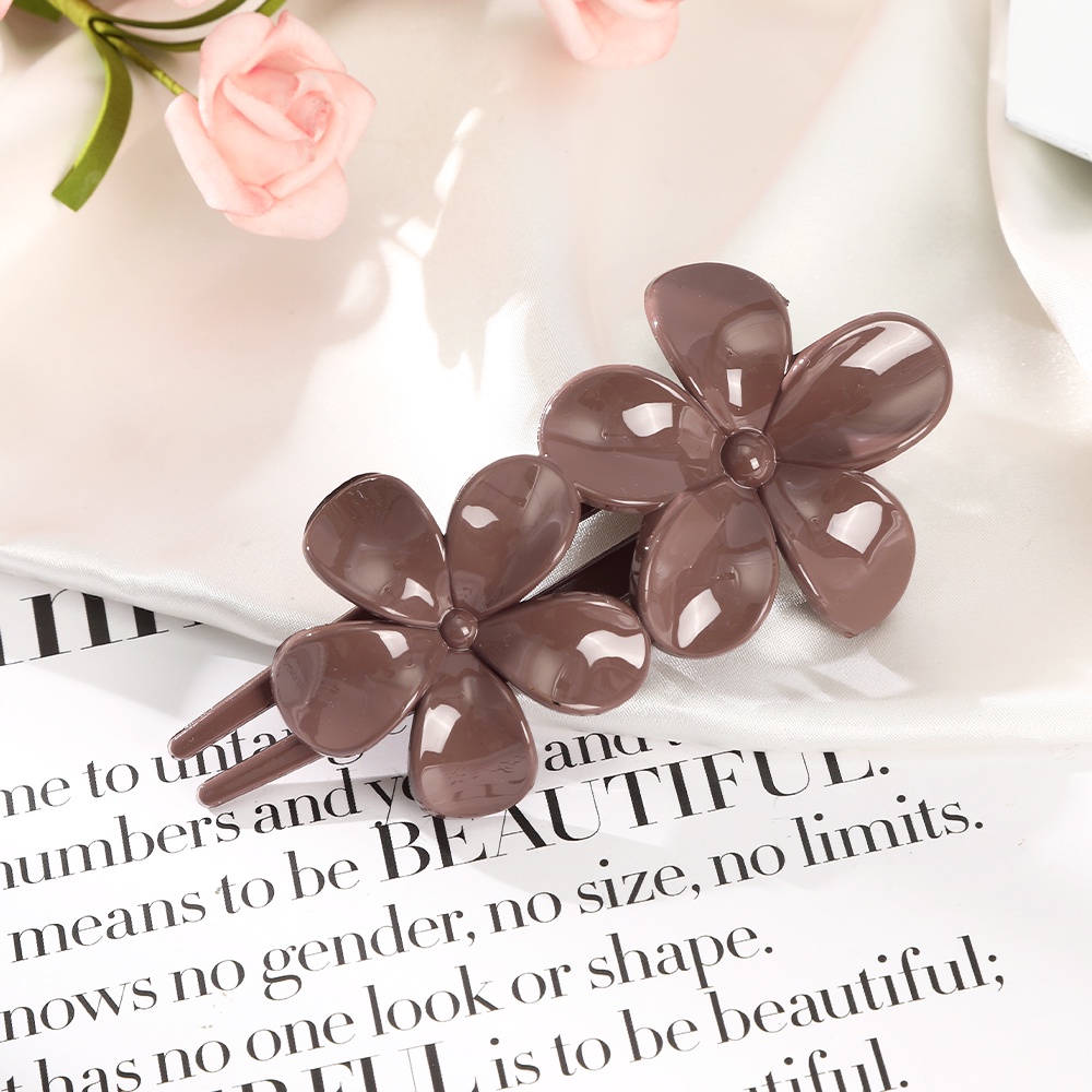 Haimeikang Kẹp tóc họa tiết hoa màu sáng 10.5cm đơn giản thời trang cho nữ