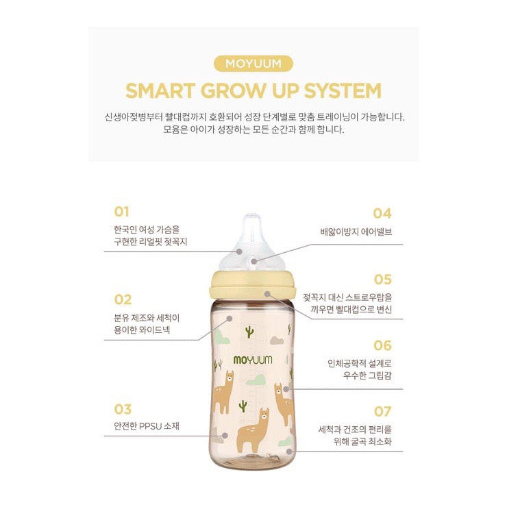 Bình sữa Moyuum PPSU Hàn Quốc 170ml/270ml cho bé