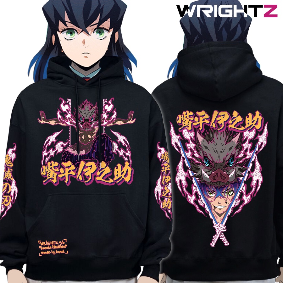 Áo hoodie Wrightz anime Hashibira Inosuke demon slayer thanh gươm diệt quỷ over size