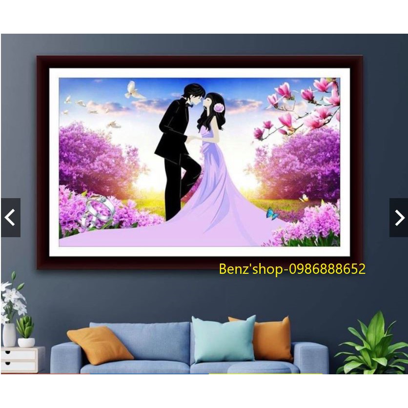 (76*50 cm) Tranh đính đá cao cấp ( giá sỉ) Tình yêu vĩnh cửu VS416 (76*50 cm)
