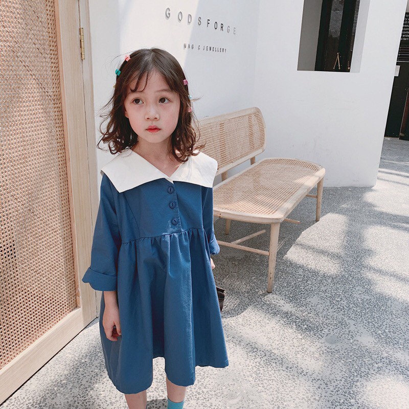 Đầm bé gái thu đông kiểu Hàn Quốc đầm thủy thủ