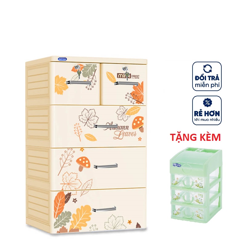 TỦ NHỰA DUY TÂN MINA KEM CÂY NẤM- TẶNG TỦ NHỎ