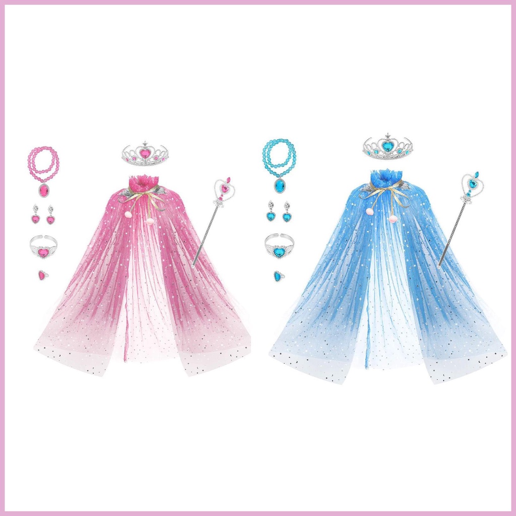 Áo Choàng Hóa Trang Công Chúa Disney Màu Hồng/Xanh Lam