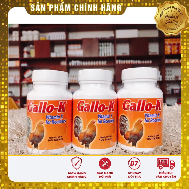GALLO K CHỐNG XUẤT HUYẾT, LƯỚT ÓI CHO GÀ ĐÁ 1 HŨ