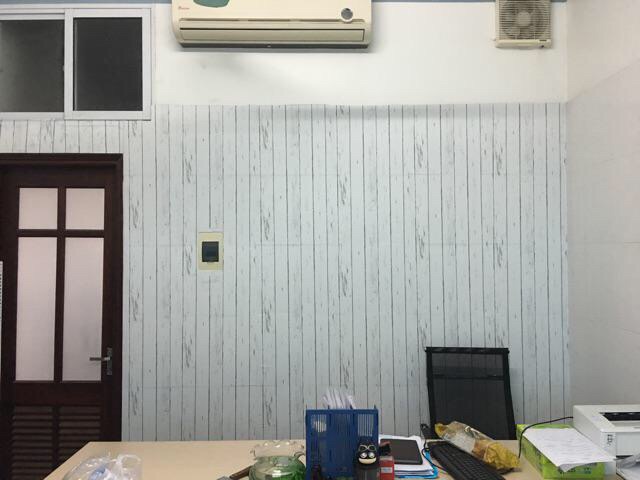 10m Giấy dán tường  giả gỗ trắng trang trí đẹp khổ 45cm