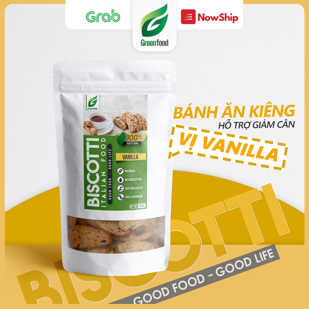 Bánh Biscotti ăn kiêng vị Vani GreenFood, bánh nguyên cám dành cho người ăn kiêng giảm cân, tiểu đường, eatclean | WebRaoVat - webraovat.net.vn