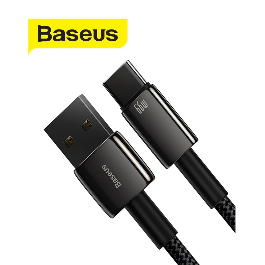 Cáp sạc 66W Baseus Tungsten Gold Type-C bện nylon dài 100CM cho Android