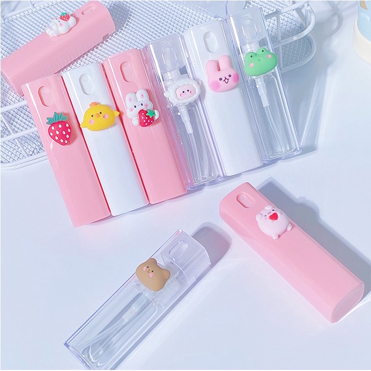 Bình Xịt Nước Hoa Mini 10ml Hình Vuông Họa Tiết Hoạt Hình Dễ Thương