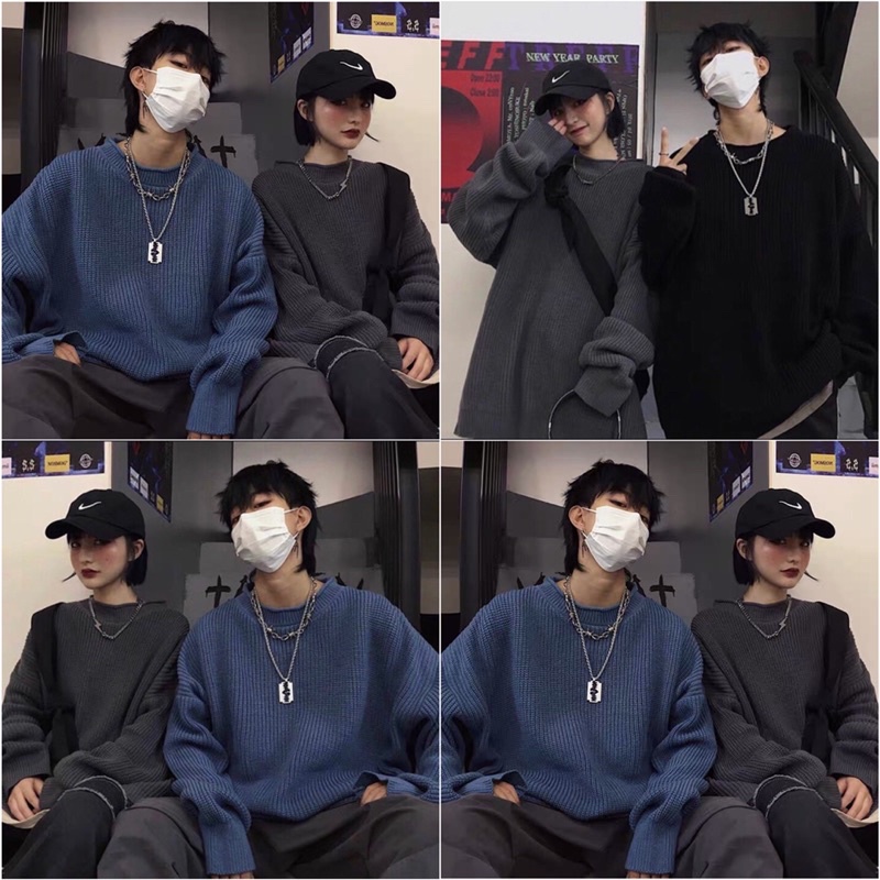 Áo Sweater Nam/Nữ_Áo bo tăm thụng trơn tay bồng đủ màu Unisex(ảnh thật)