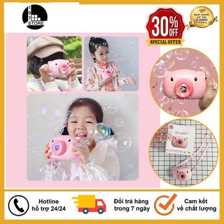 Đồ Chơi Máy Ảnh Hình Heo Hồng Thổi Bong Bóng, Phát Nhạc Ngộ Nghĩnh Đáng Yêu Cho Bé