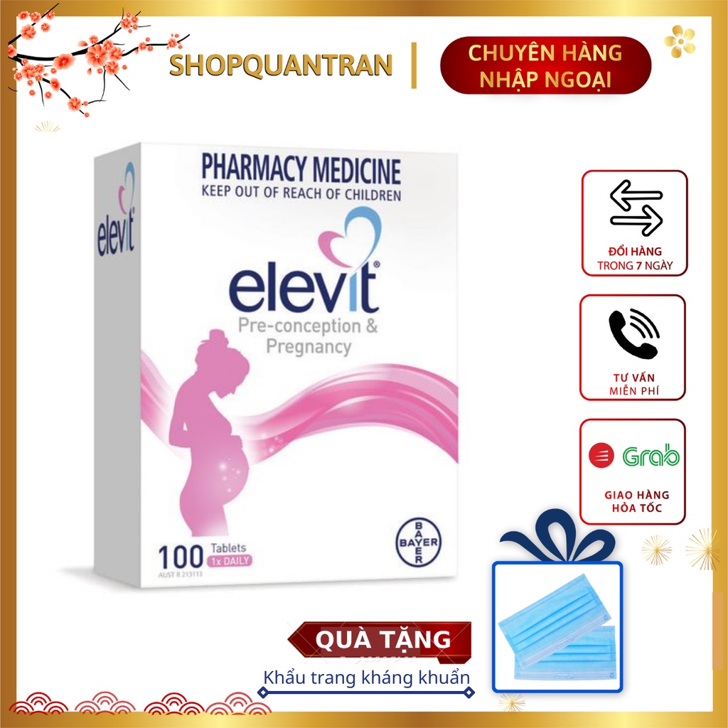 Vitamin tổng hợp ELEVIT Bầu của Úc hộp 100 Viên Mẫu Mới Chính Hãng Giá Tốt