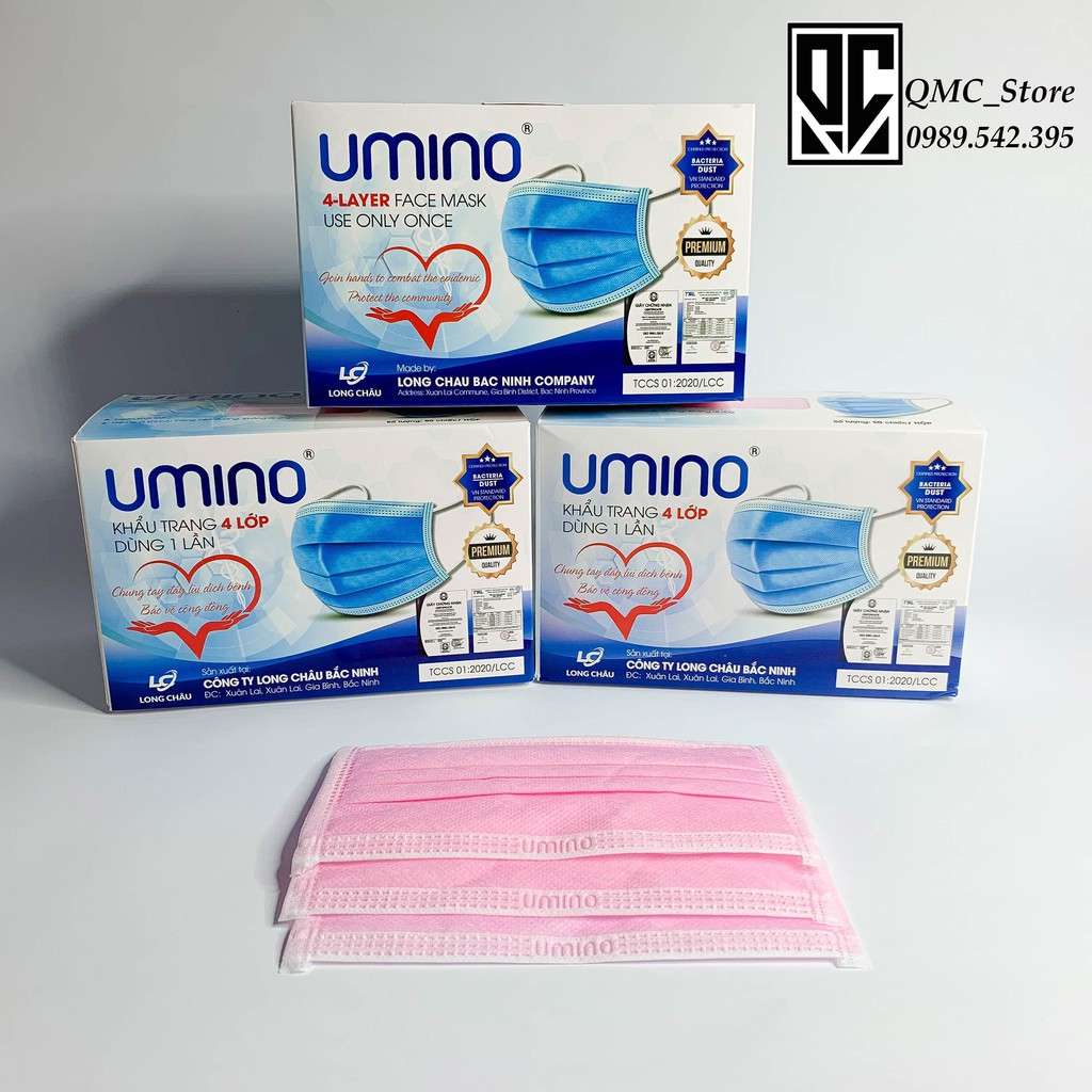 [Mã COSDAY giảm 8% đơn 150K] Khẩu trang y tế, khẩu trang Umino 4 lớp, màu hồng , hàng kháng khuẩn , hộp 50 cái #QMC | BigBuy360 - bigbuy360.vn
