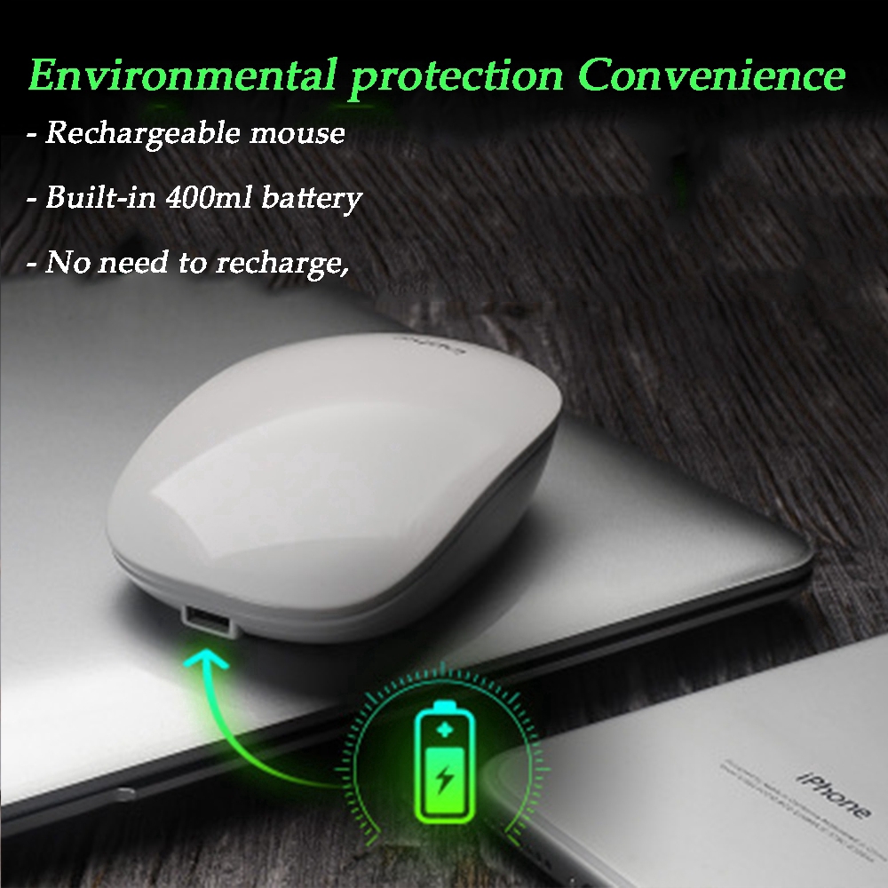 Wireless Chuột Slide Mouse Rechargeable Ergonomic Silent Optical USB Mice Game Mute Laptop PC Mouse