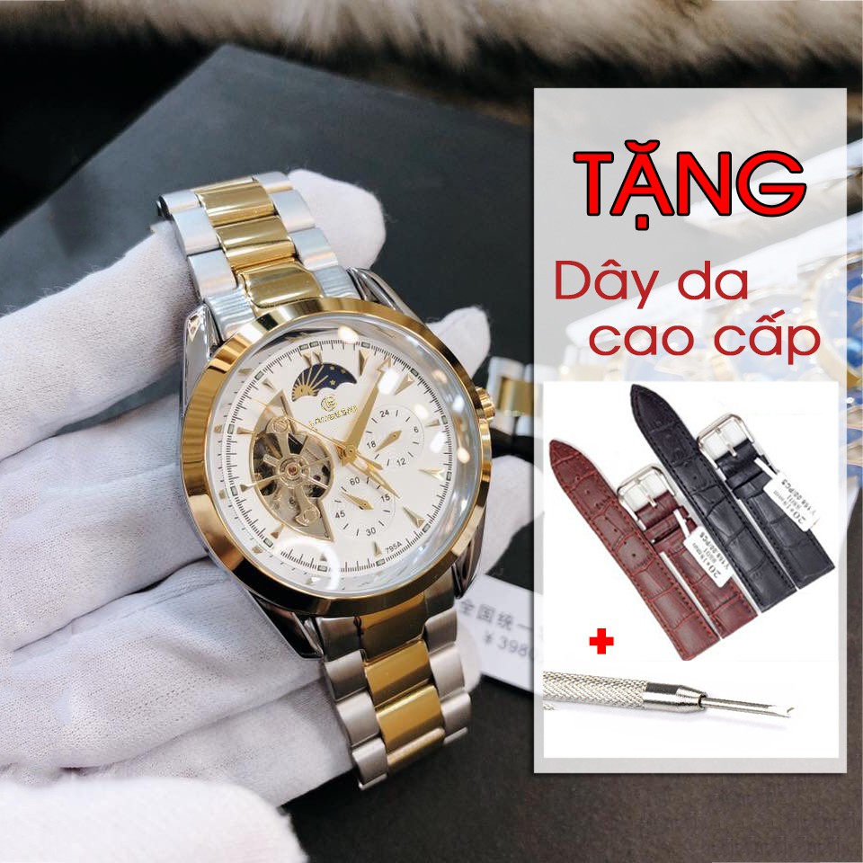 [TẶNG DÂY DA + dụng cụ thay dây] Đồng Hồ Nam Cơ Tự Động Chính Hãng LAOGESHI Cao Cấp