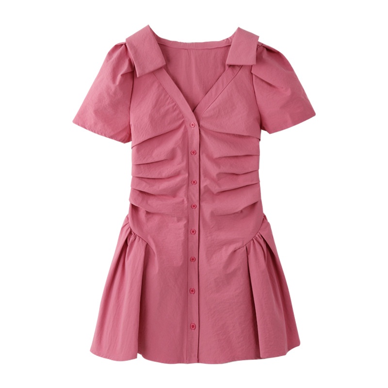 IELGY  Đầm chiffon Dáng Chữ A Màu Trơn Phong Cách Hàn Quốc Thời Trang Cho Nữ