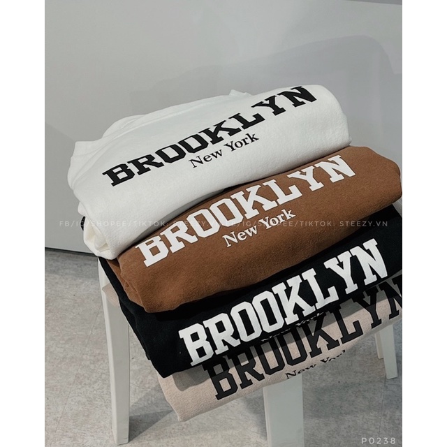 [P0238🤎] Áo thun áo phông unisex in hình cô gái BROOKLYN form rộng cotton mặt lông dày (Có sẵn/Ảnh thật)