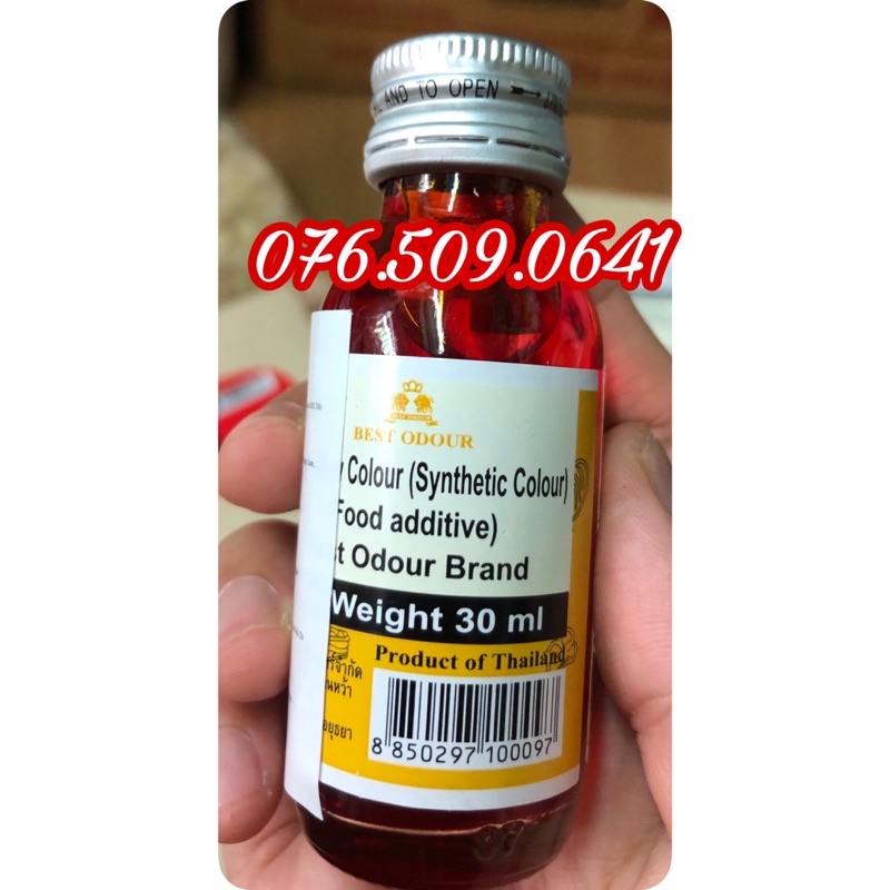 Màu thực phẩm Thái Lan nguyên liệu làm bánh chai 30ml [Date mới]