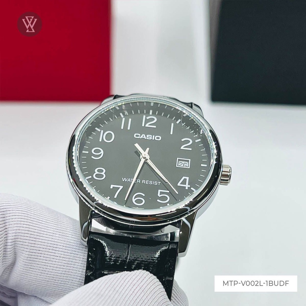 Đồng Hồ Quartz Nam Casio WATCHSTORE MTP-V002L-1BUDF Mặt Kính Khoáng 37mm, Dây Da Phong Cách Cổ Điển, Sang Trọng