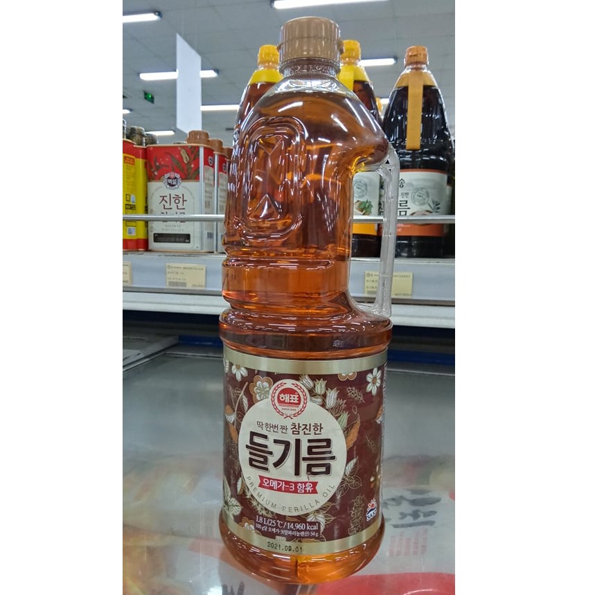 DẦU HẠT CÂY LÁ VỪNG NGUYÊN CHẤT HÀN QUỐC 1,8L CHAI TO CHO NHÀ HÀNG - 들기름