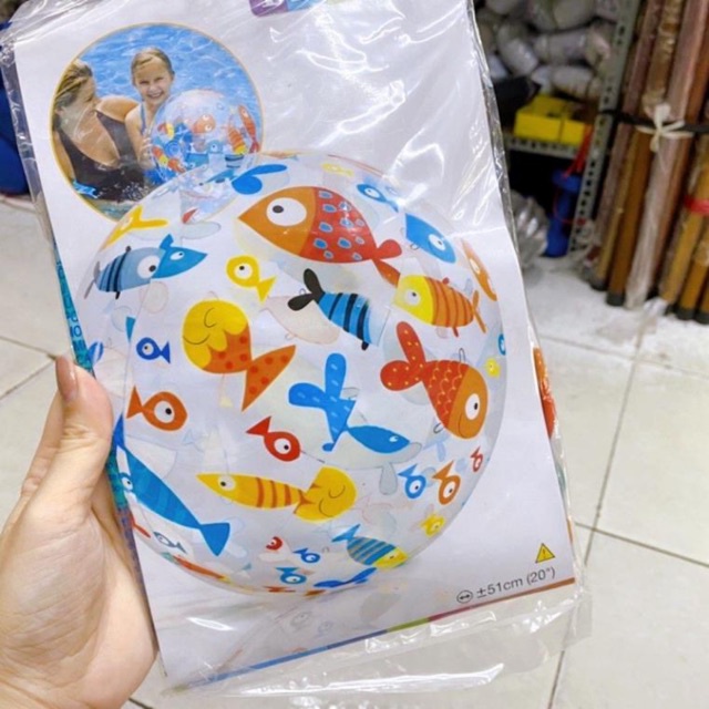 Bóng hơi,Bóng phao tròn 51cm bãi biển hoạ tiết - QUYENSPORTS