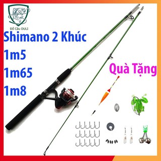 Bộ cần câu máy Shimano 2 khúc đặc 1m35 1m5 1m65 1m8 - Tặng Bộ Phụ Kiện Câu ( 3 ngày đổi trả )