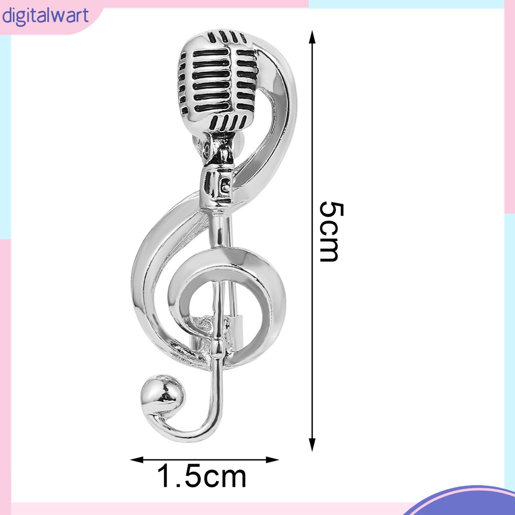 {digitalwart} Ghim Cài Áo Bằng Hợp Kim Màu Vàng / Bạc Hình Nốt Nhạc Cho Tiệc Tùng