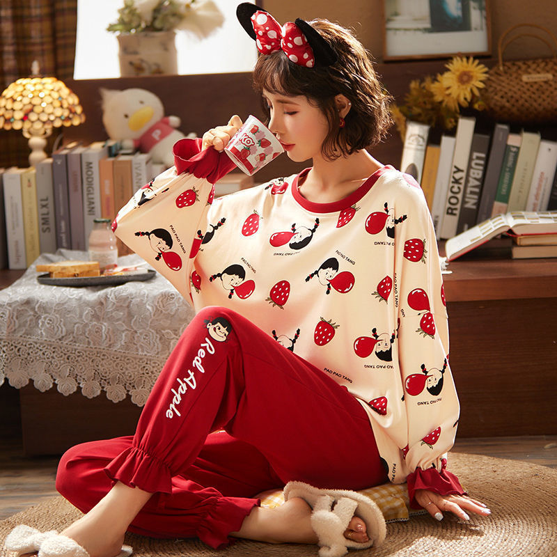 Cartoon Print Pajama Long Sleeves Top & Casual Sleepwear Terno for Girl | BigBuy360 - bigbuy360.vn