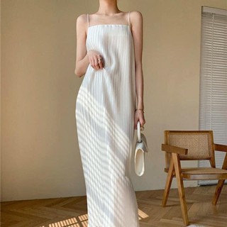 Đầm Maxi Đi Biển 2 Dây Xếp Ly Sang Chảnh Lala Dres - Váy maxi voan dập ly