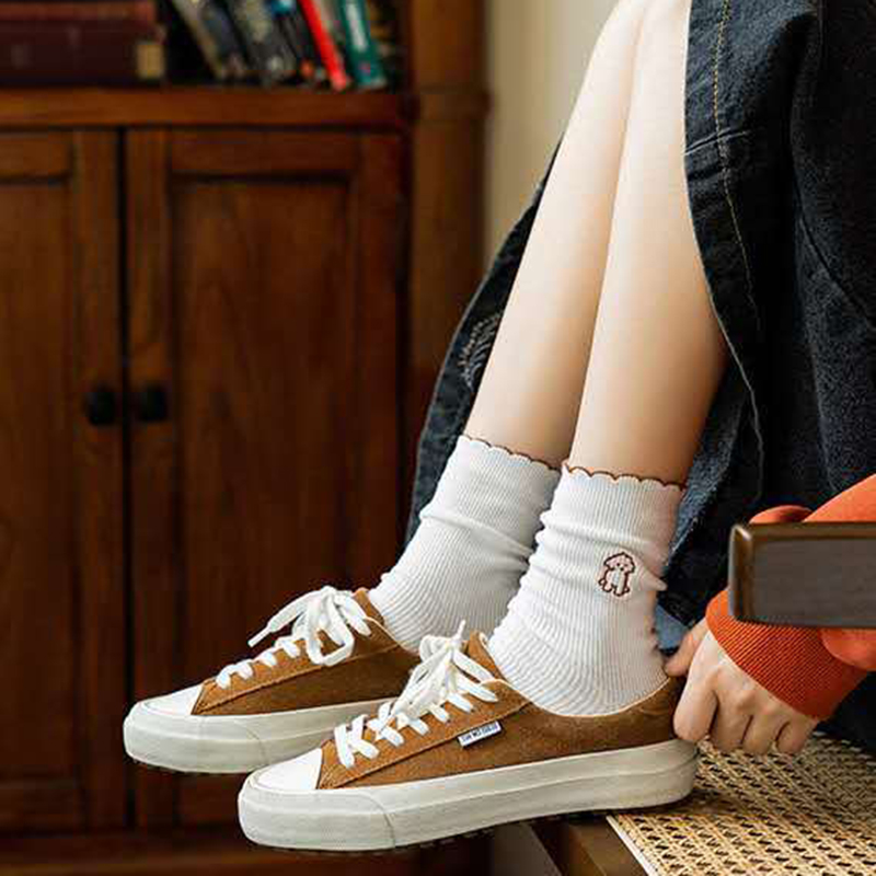 Tất Chân Nữ Mềm Mại In Hình Chú Chó Dễ Thương