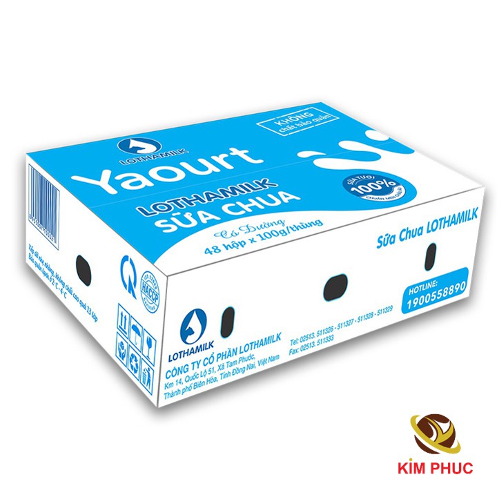 Sữa chua ăn Long Thành Lothamilk lốc 4 hộp*100g