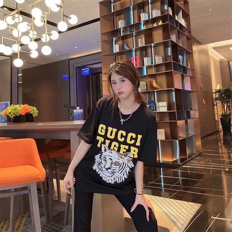 Áo Thun Ngắn Tay In Logo Đầu Hổ Thời Trang Mùa Hè Phiên Bản Giới Hạn