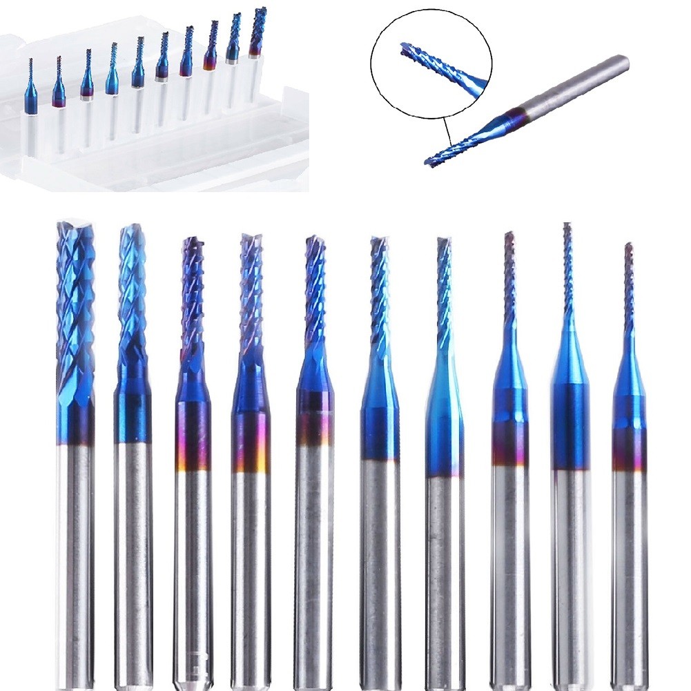 BITS BITS Bộ 10 Mũi Khoan 0.8-3mm 1 / 8 "