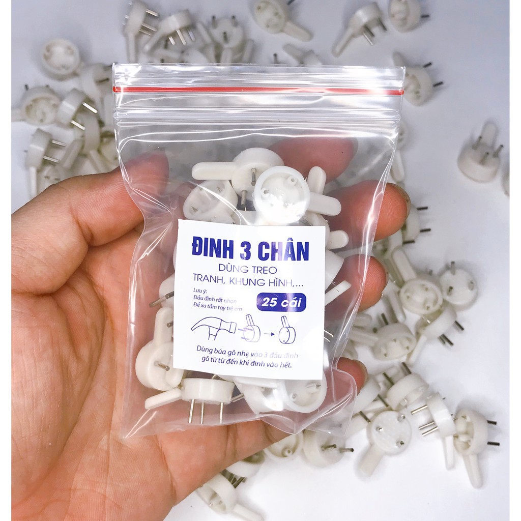 Combo 50 Đinh 3 chân treo tranh khung hình
