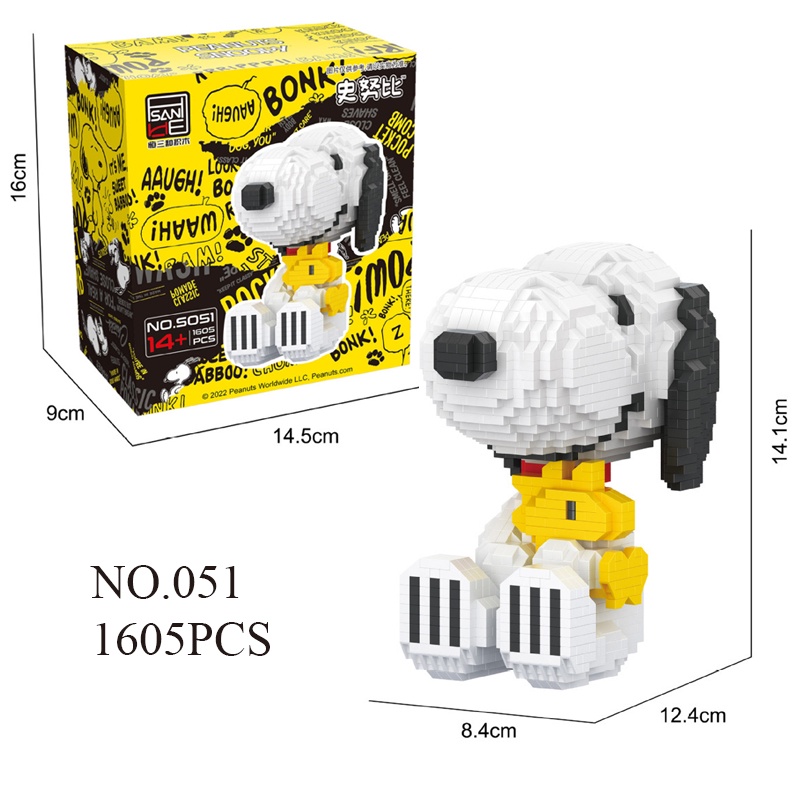 Đồ Chơi Lắp Ráp Hình Chú Chó Snoopy Hoạt Hình 3D S050-S055