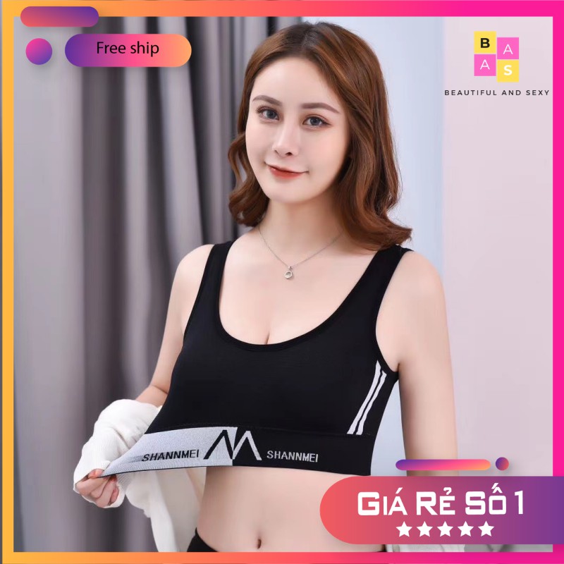 Áo bra croptop phối sọc, áo tập Gym, Yoga BAS029