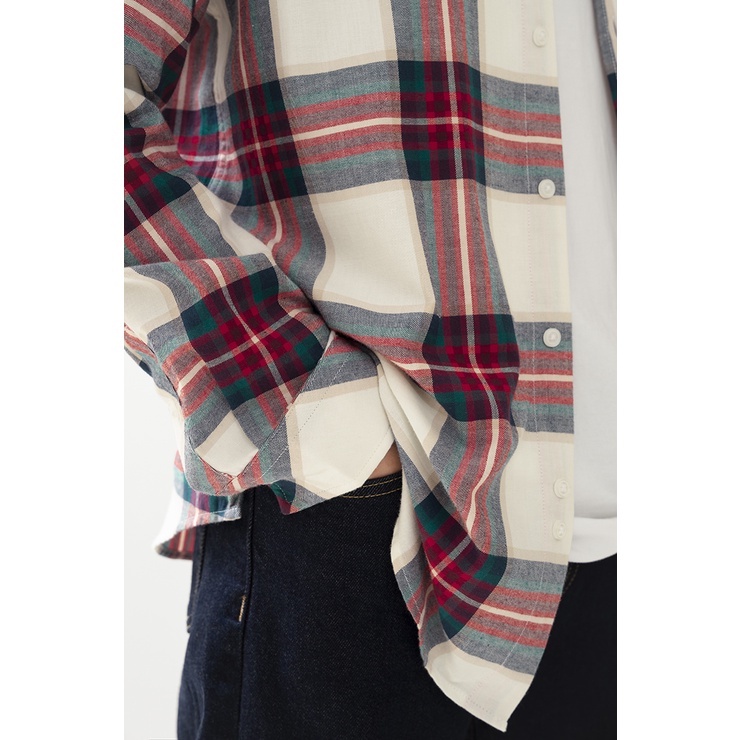 OWL BRAND® FLANNEL SHIRT - Áo sơ mi nam tay dài kẻ sọc / Đỏ