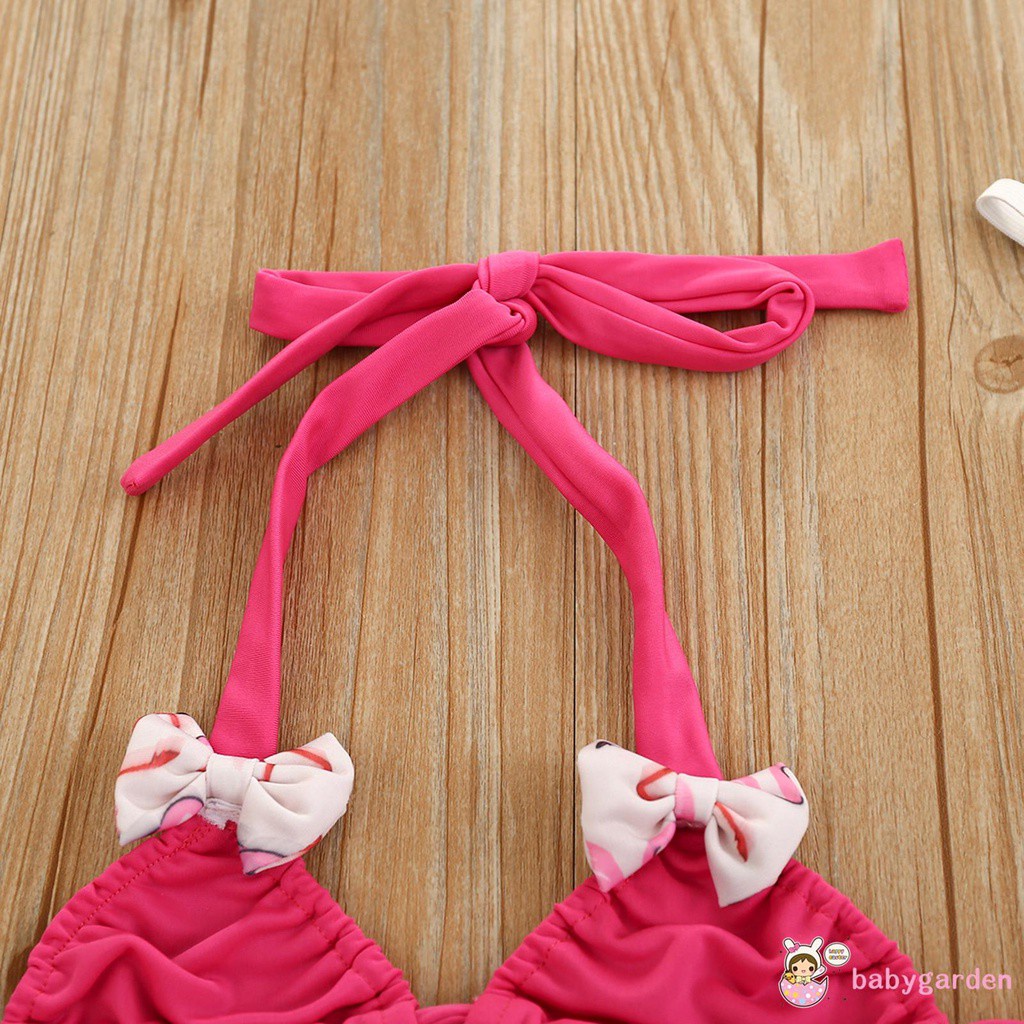 Bộ đồ bơi hai mảnh họa tiết hoa hướng dương áo lót và quần lót đi kèm băng đô cho bé gái