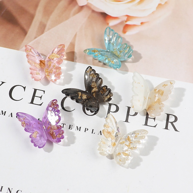 bướm pha lê Resin phụ kiện dép Crocs charm DIY khóa giày crocs jibbitz Nhựa trang sức Phụ kiện trang trí giày crocs nút trang trí điện thoại di động Nắp đậy / Khung ảnh / Cốc nước / Túi Nguyên liệu làm phụ kiện handmade sáng tạo