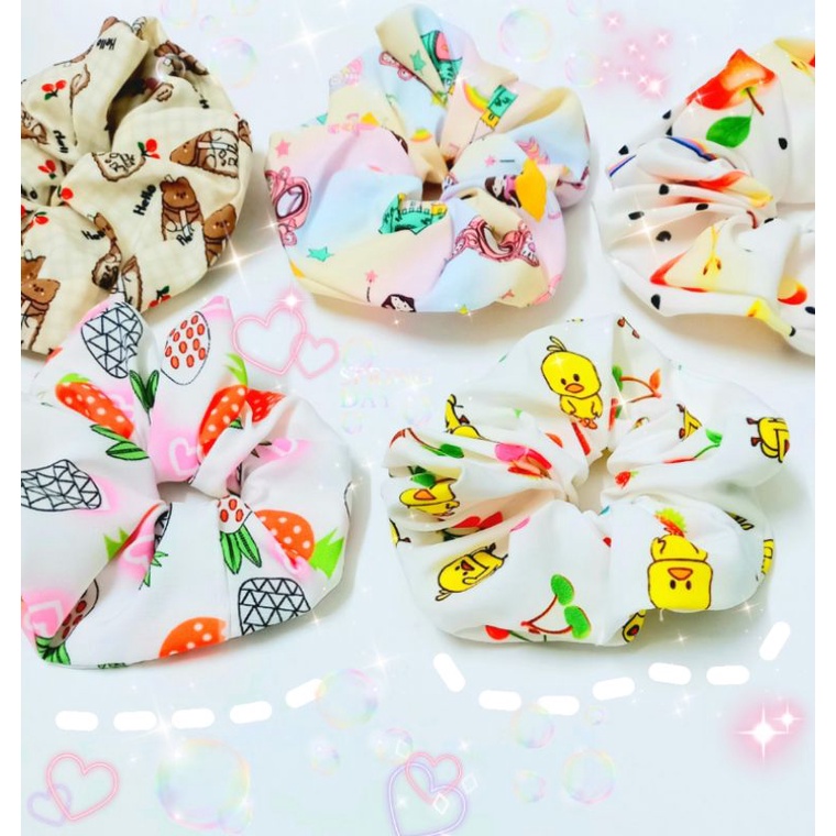 Cột tóc vải Scrunchies nhiều mẫu cute